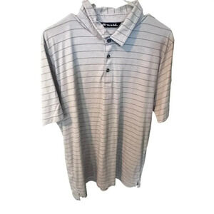Travis Mathew Men's Gray & Black Short Sleeves Polo Shirt Size Extra Large xl